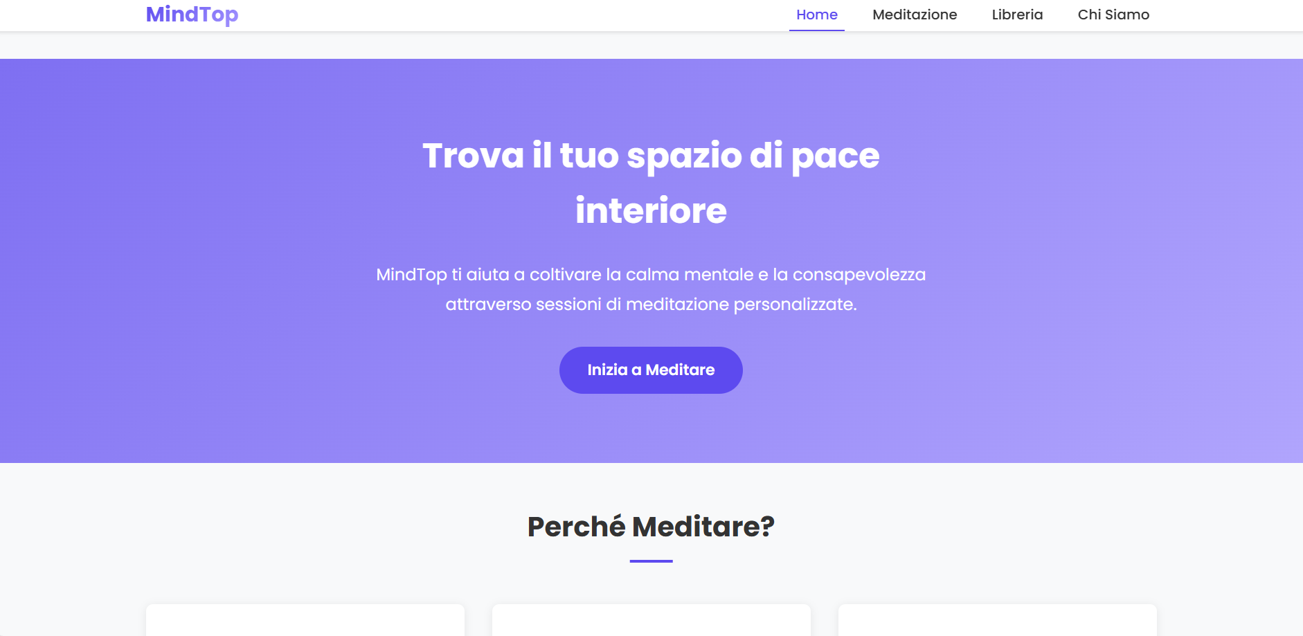 MindTop App di Meditazione - Applicazione desktop sviluppata da Antonio Abbruzzese