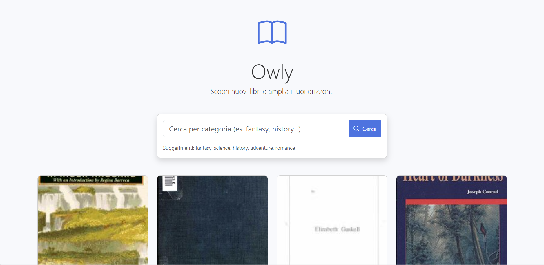 Progetto Owly Libreria Online - E-commerce sviluppato da Antonio Abbruzzese